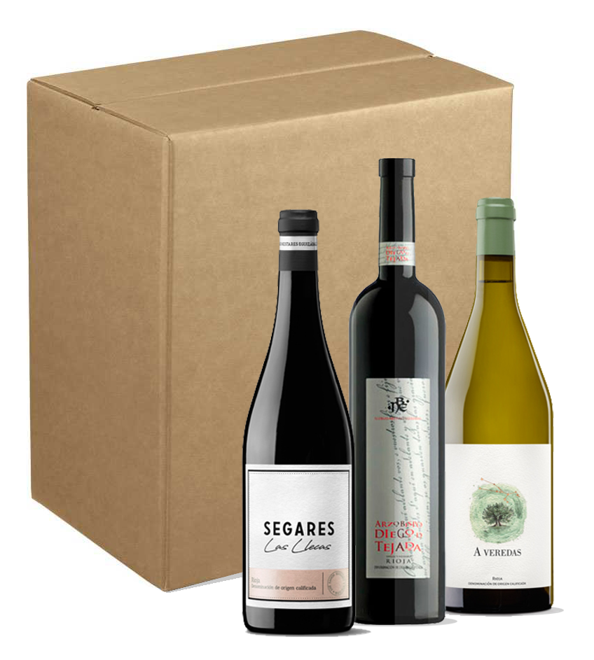 Caja de vino personalizada viñedo